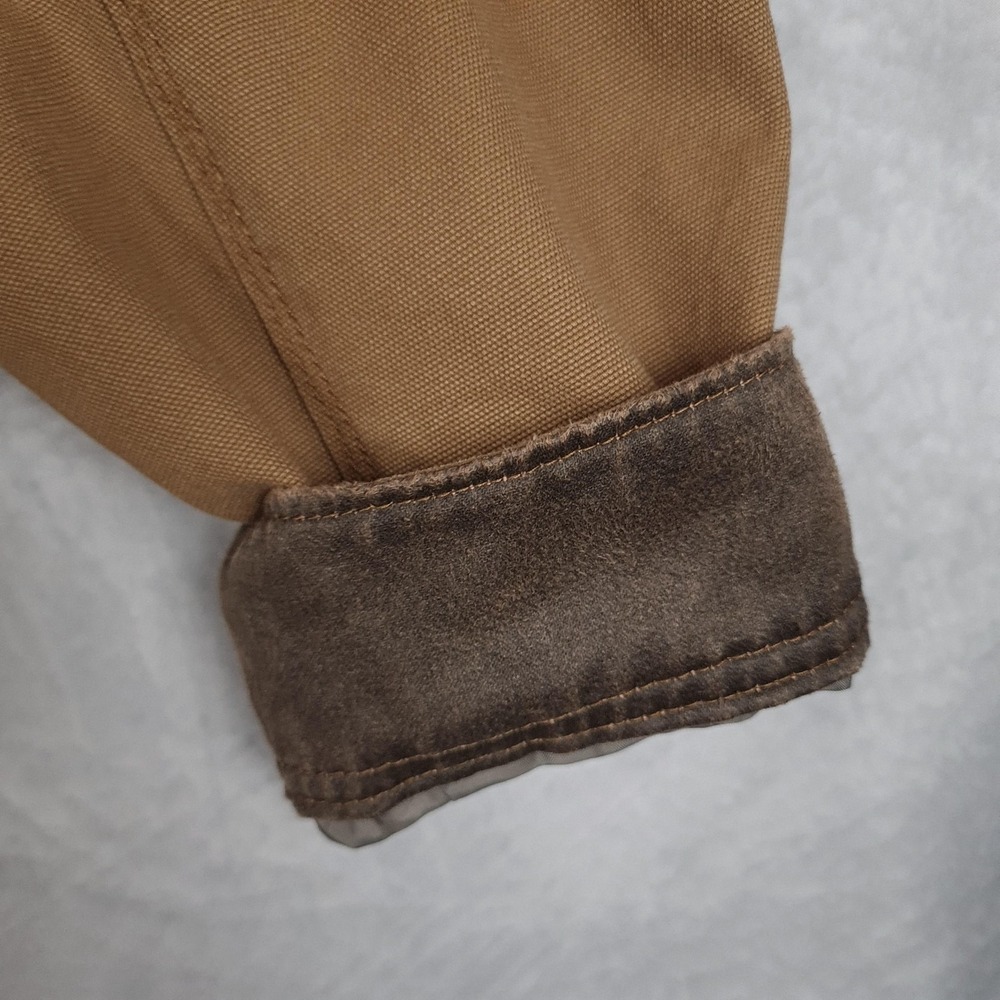 Jeremiah Barn Coat Mens XL Brown Canvas Lined Corduroy Collar Snap Workwear - Picture 7 of 16